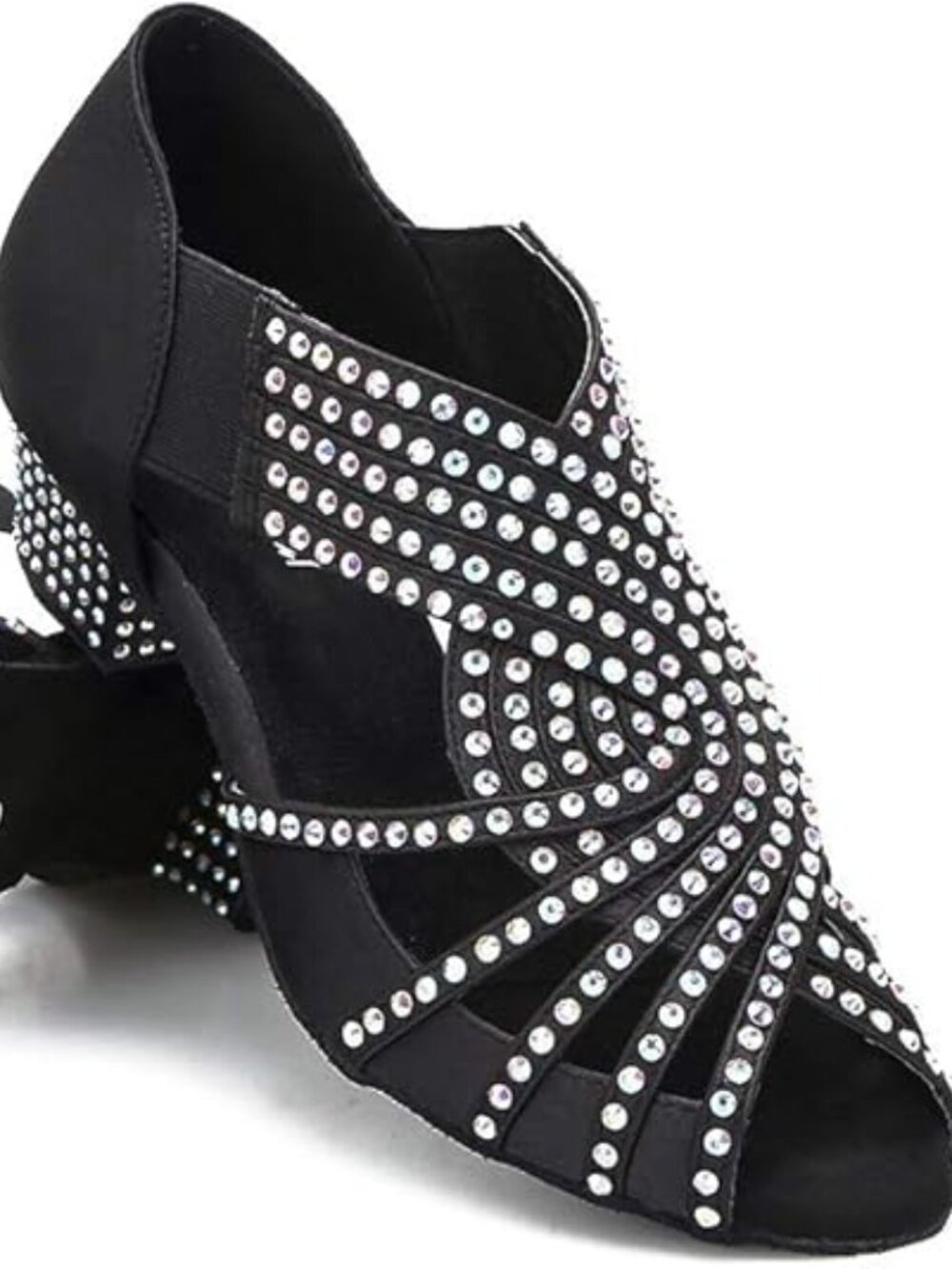 Women Rhinestone Dance Shoes Ballroom Latin Salsa Bachata Performance Dance Danc